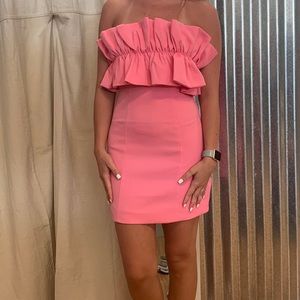 Hot Pink strapless Cocktail Dress, Size Small